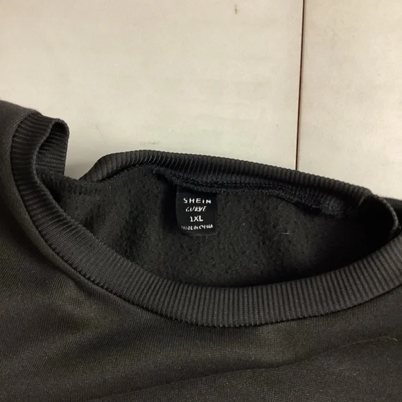 SHEIN Curve Oversized Coffee Is My Love Language Black Sweatshirt Dress 1XL - Picture 5 of 10